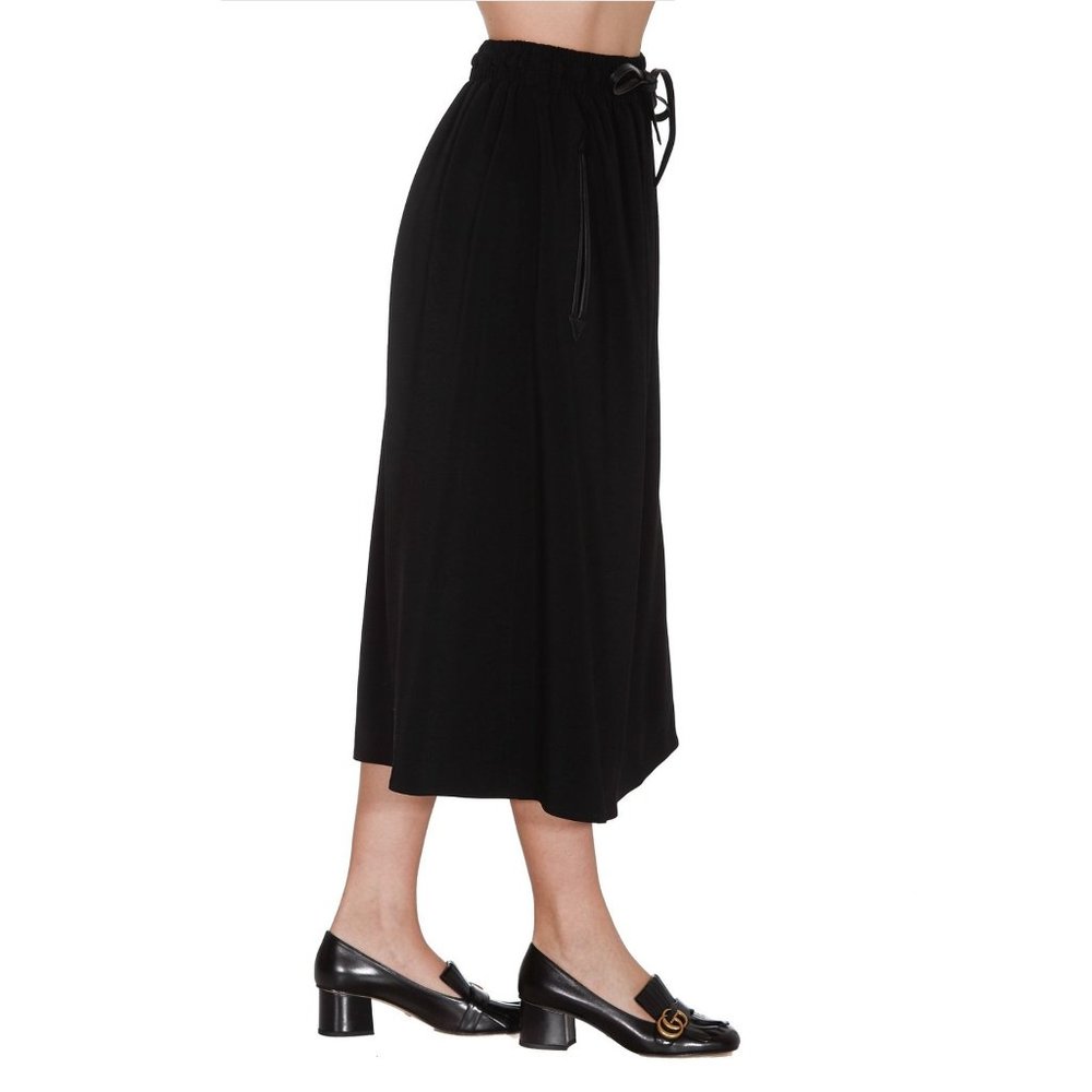 Gucci Midi Skirt Black With Leather Details - Picture 2 of 14